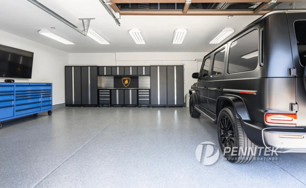 concrete floor coatings Timeline for Garage Coating Installation